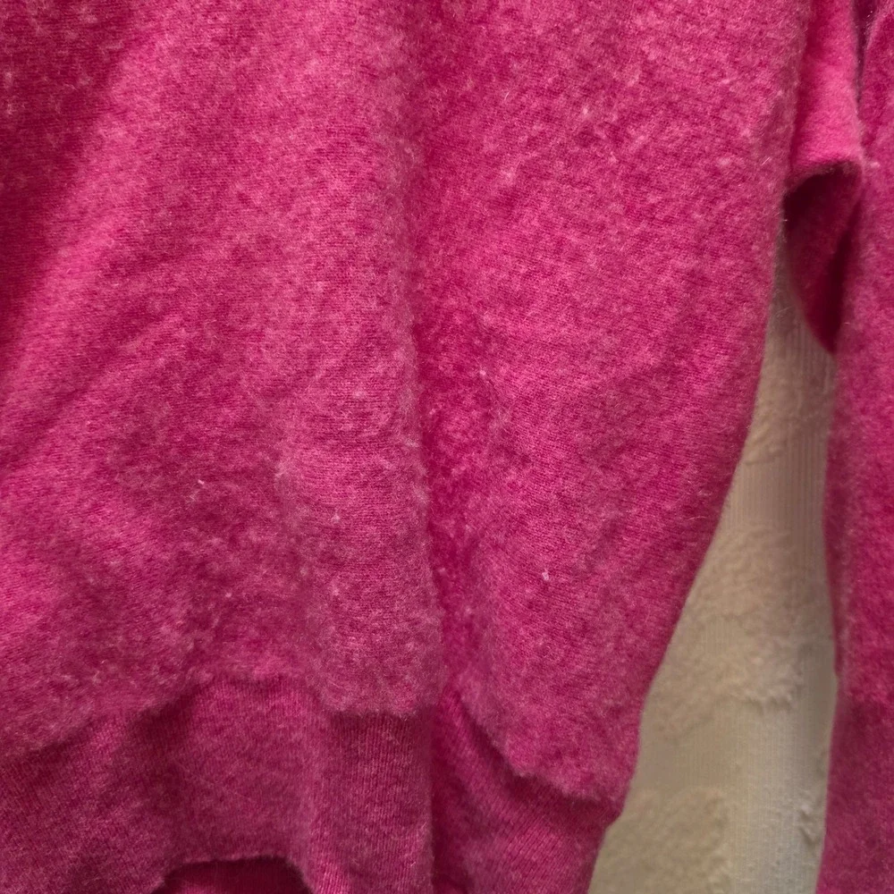 Tahari Hot Pink 100% 2-Ply Cashmere V-Neck Dolman Sleeve Sweater‎ Womens Medium
